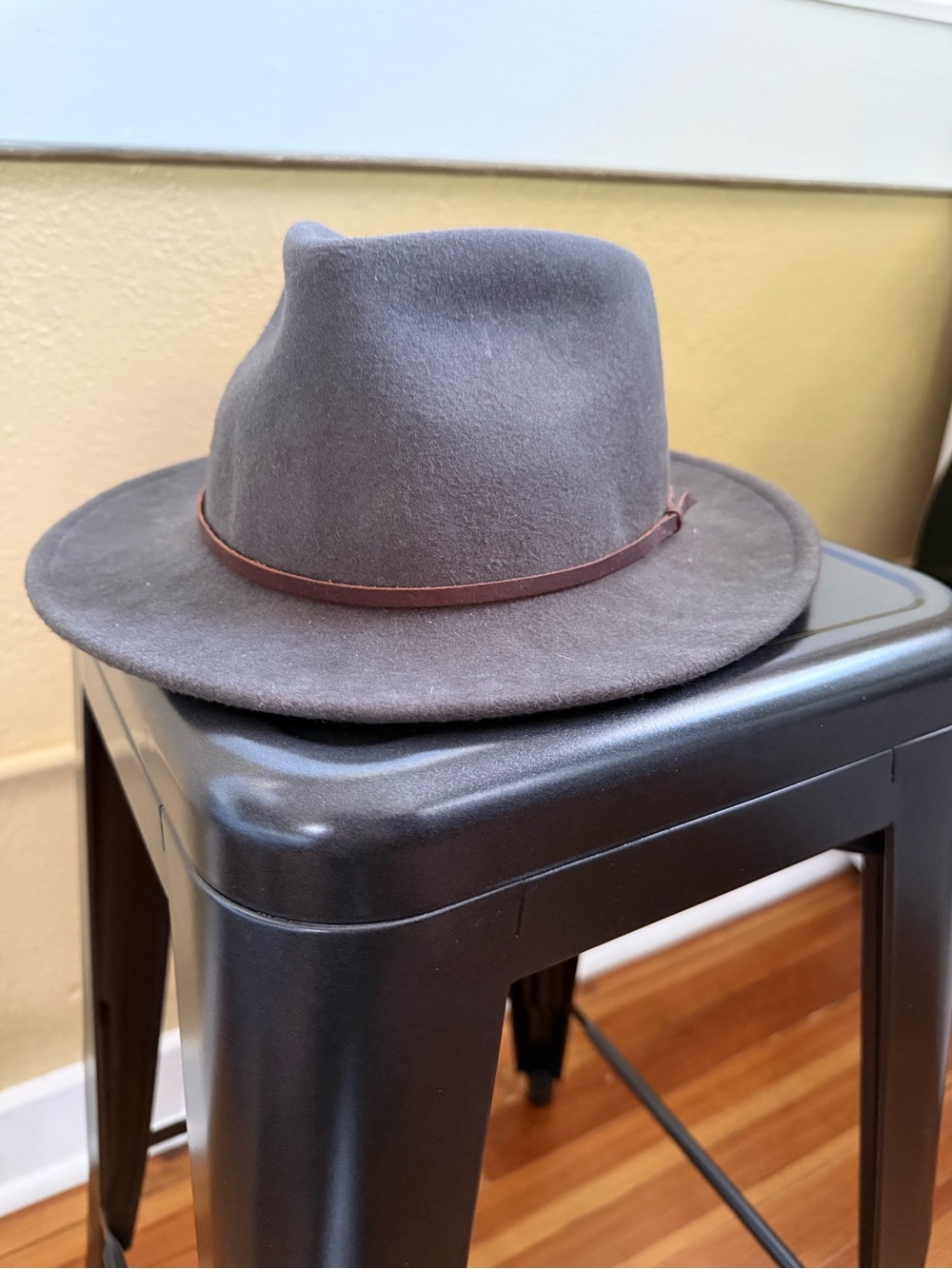 Yellow 108 Eastwood Gray Felt Fedora with Brown Band